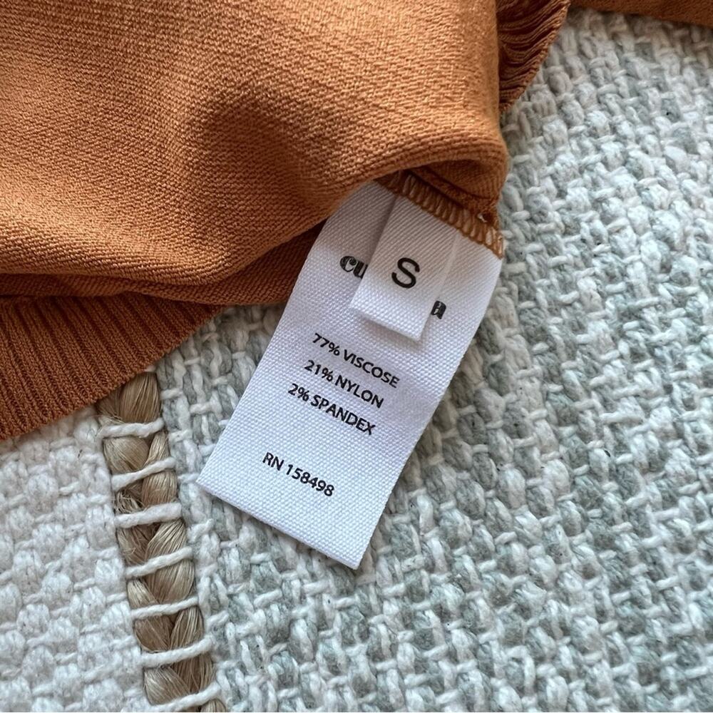 Cult Gaia Mustard Yellow Long Sleeves Wrap Around Pullover Sweater Women’s Small - Picture 9 of 9